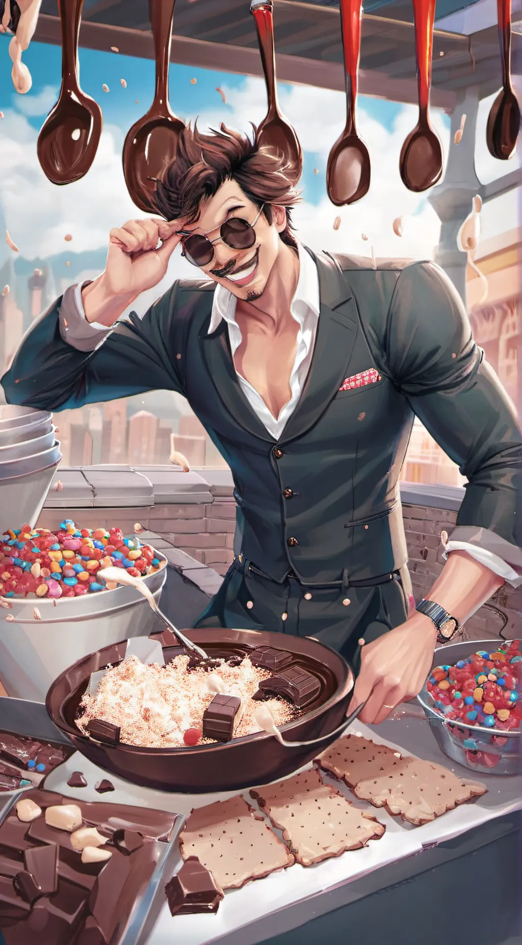 ai character: william wonka background