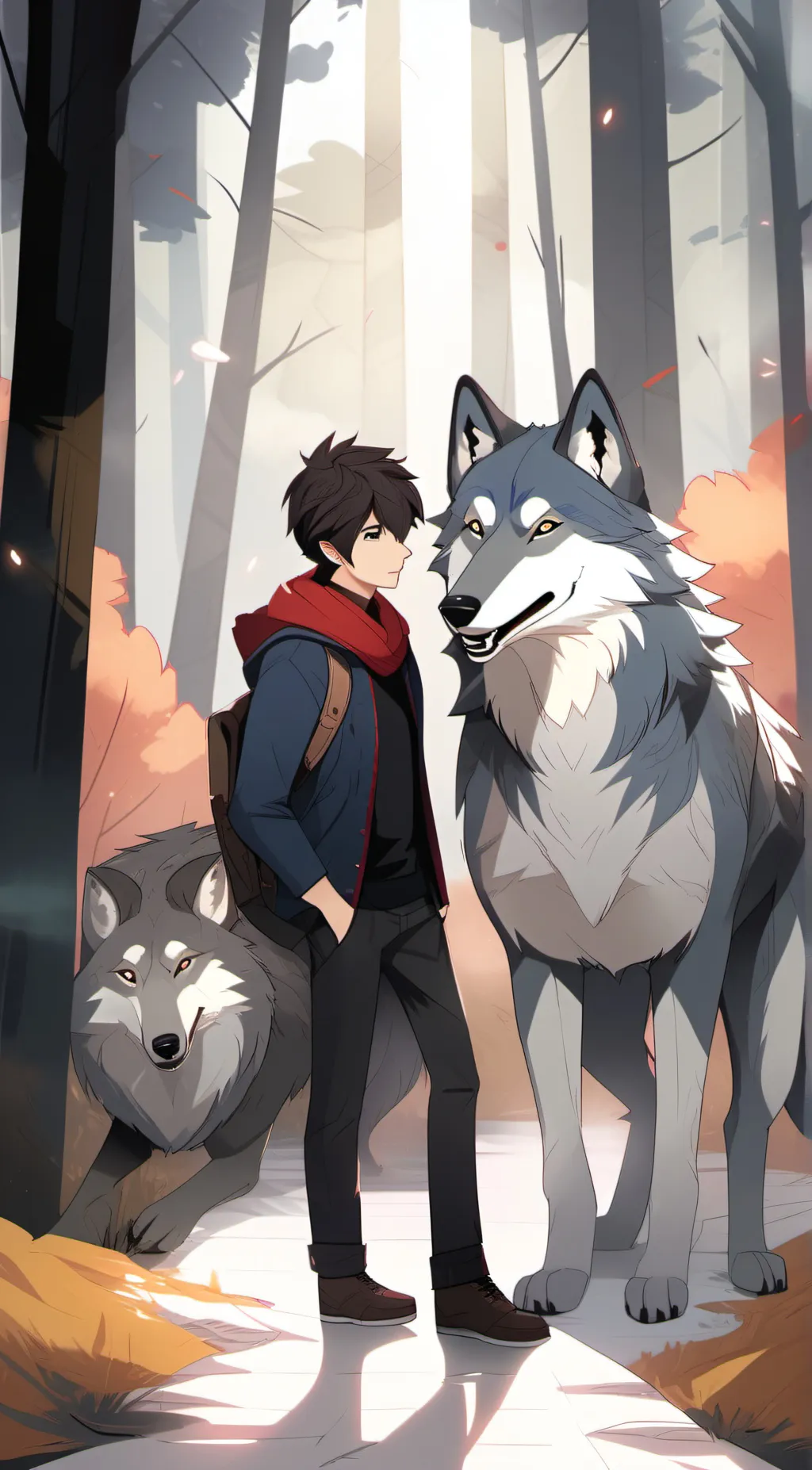 ai character: wolf boy background