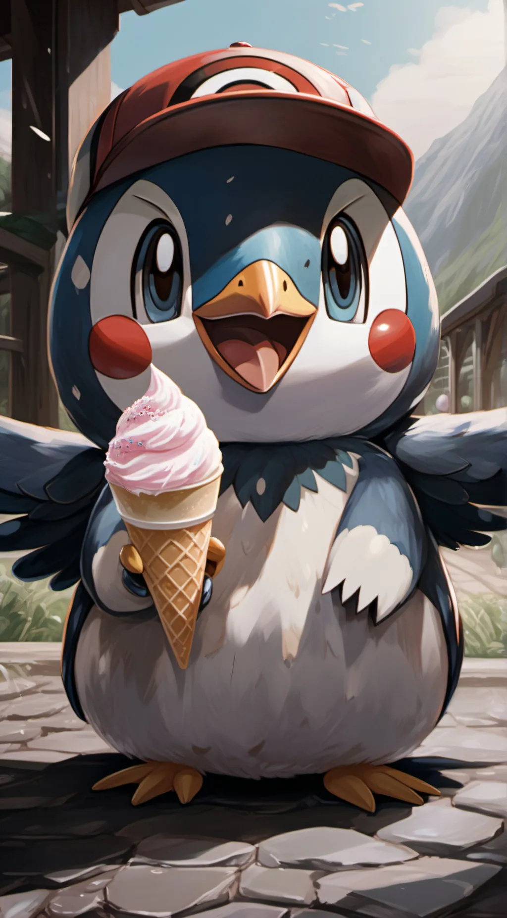 ai character: piplup background