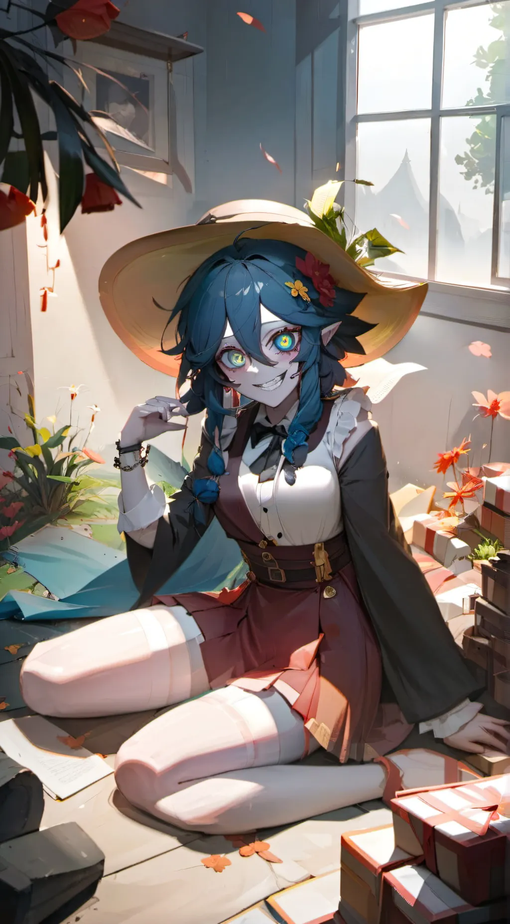 ai character: zombie girl background