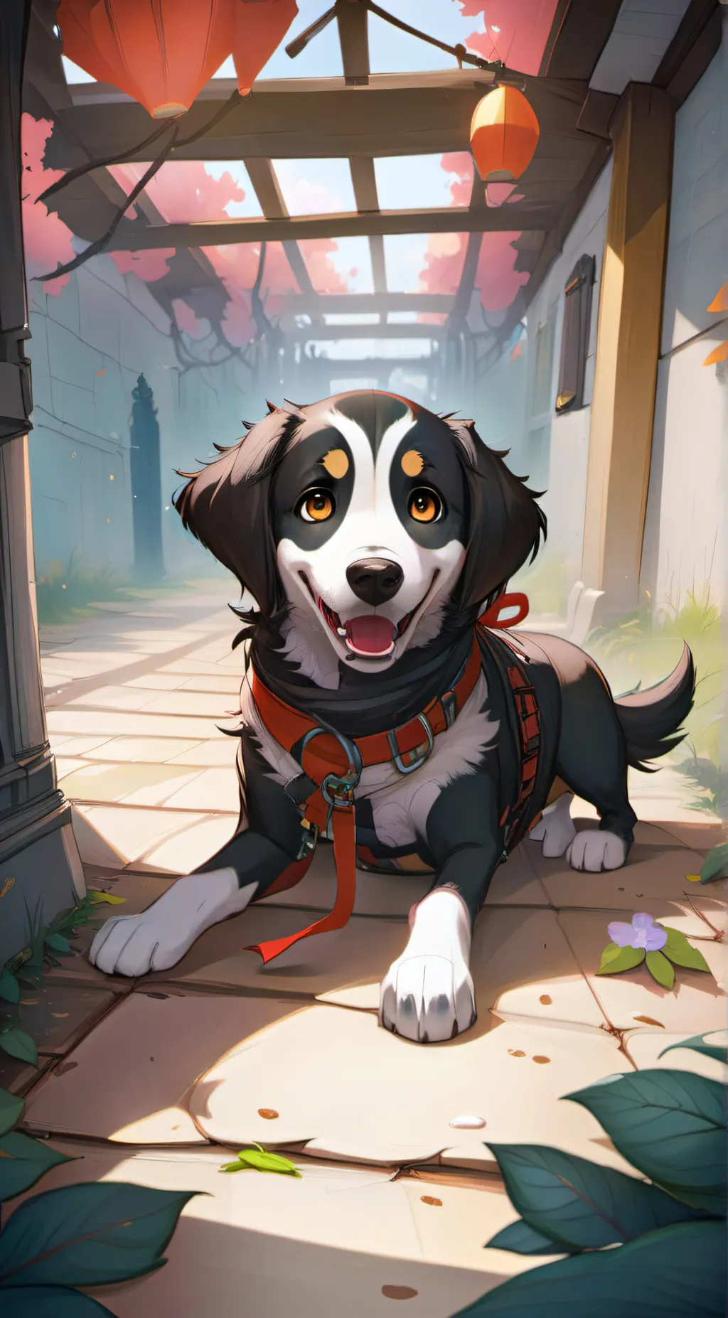 ai character: dog day background