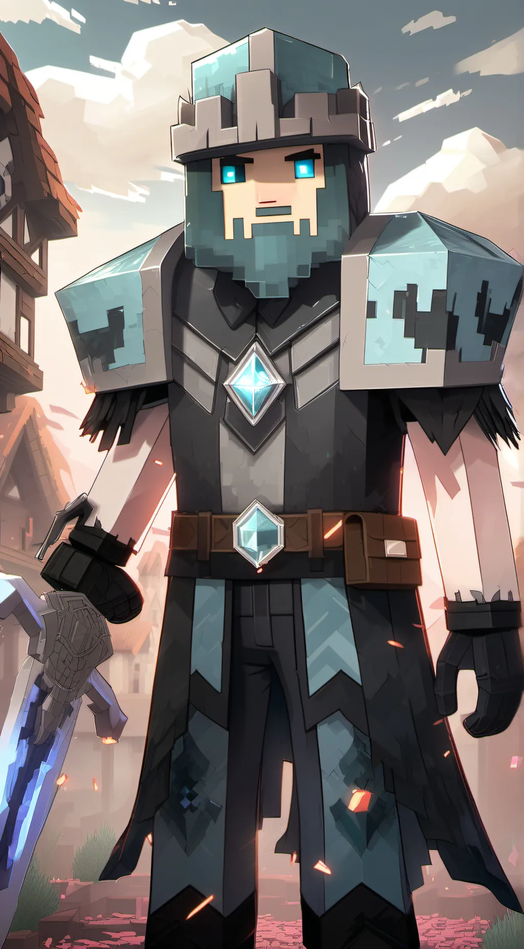 ai character: Minecraft Warden background