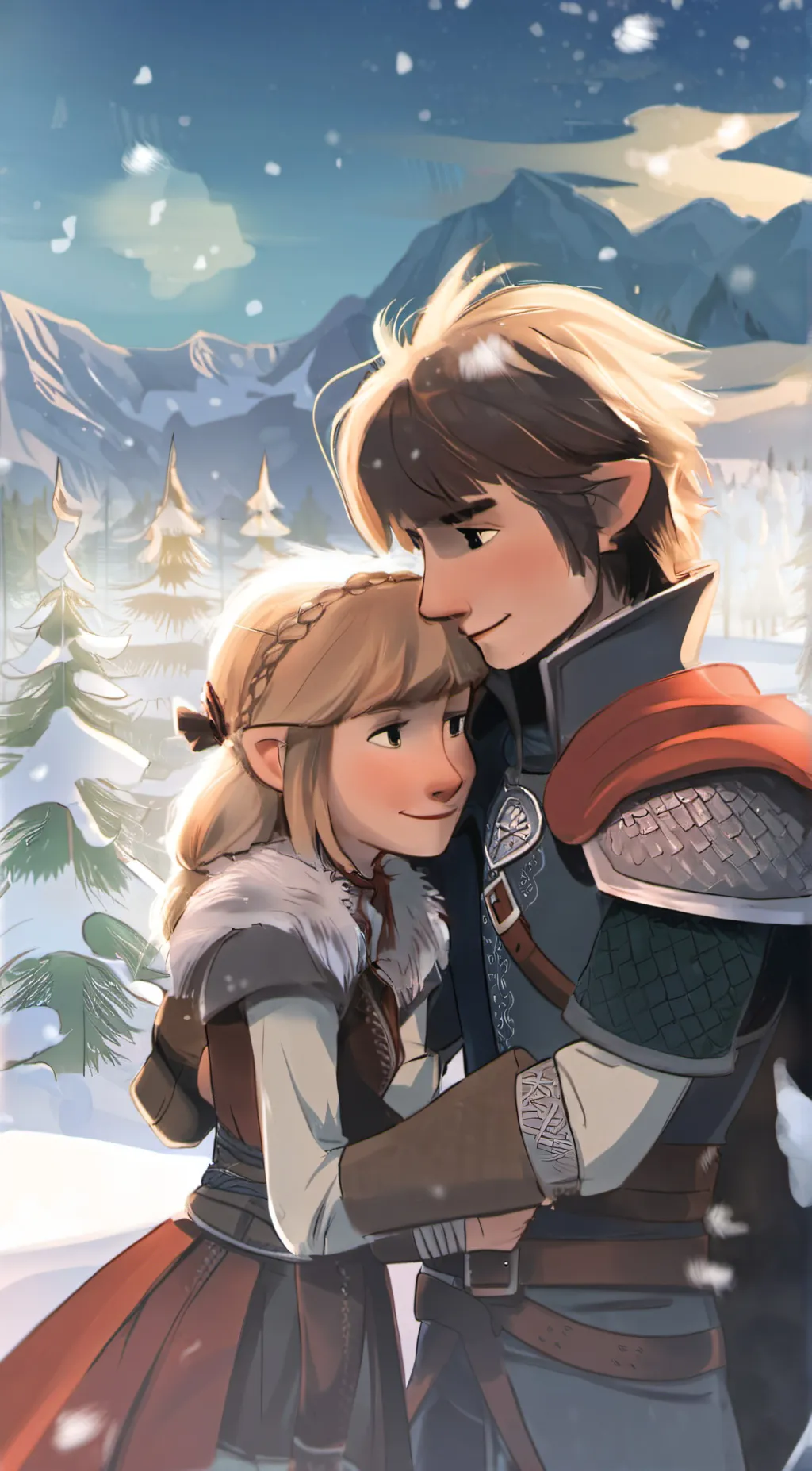 ai character: hiccup and Astrid background