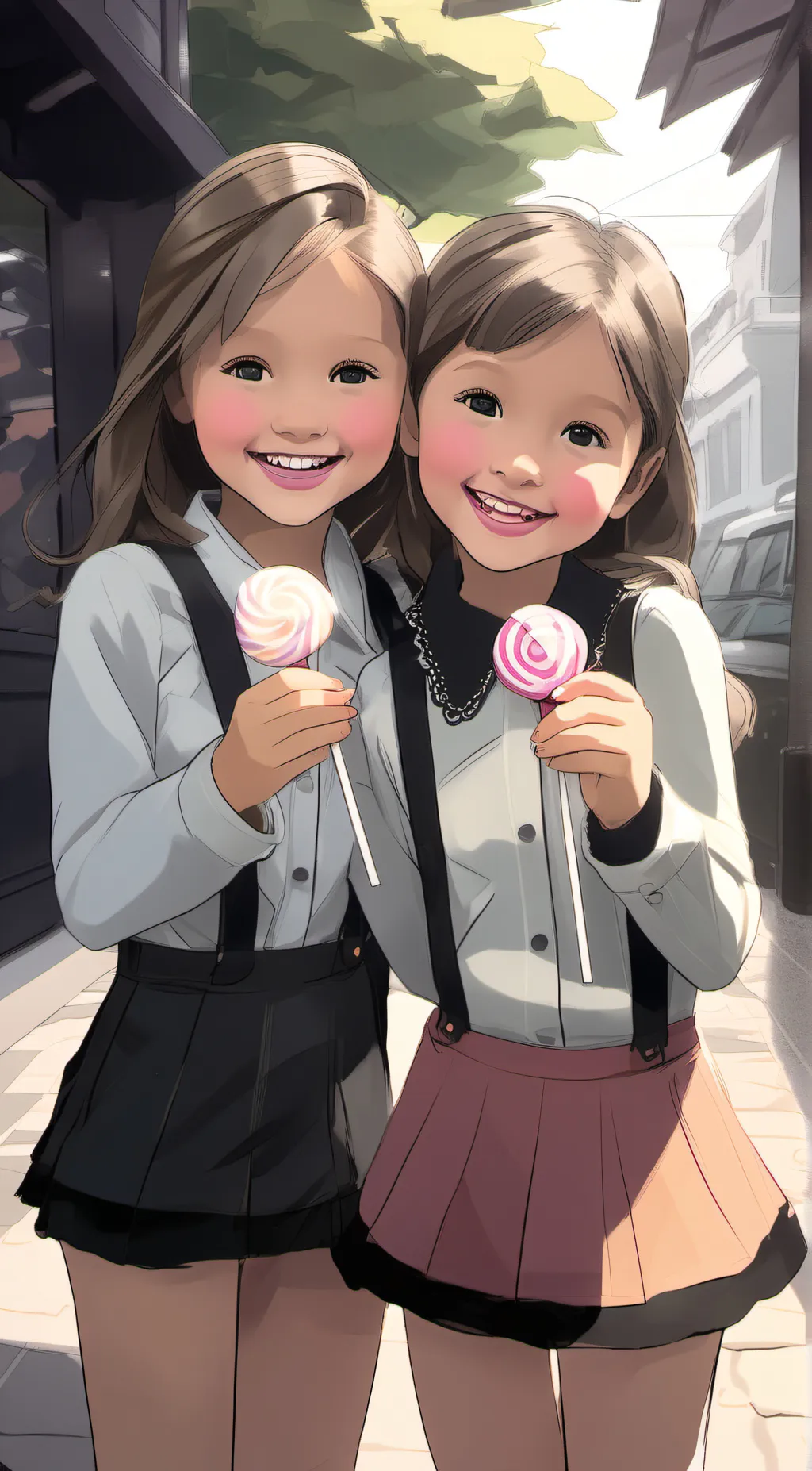 ai character: Maya and Riley background