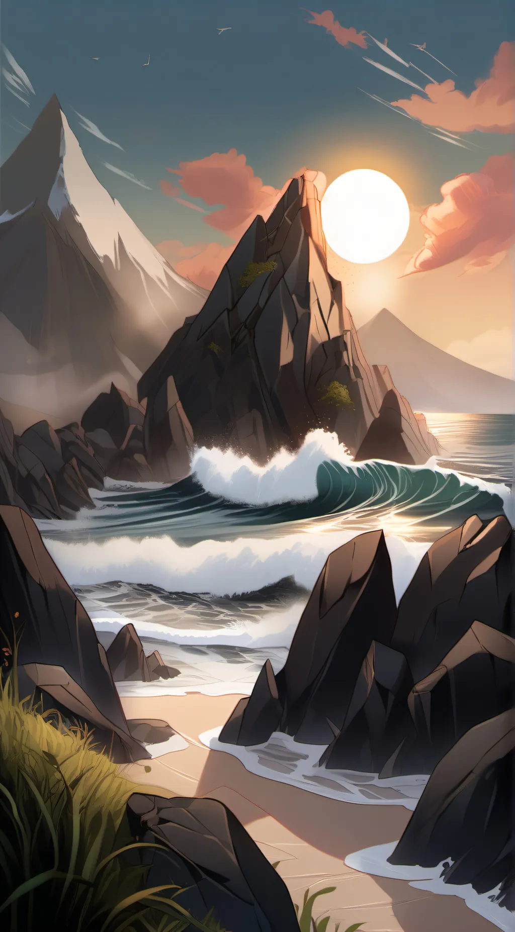 ai character: Peaceful mountain! background