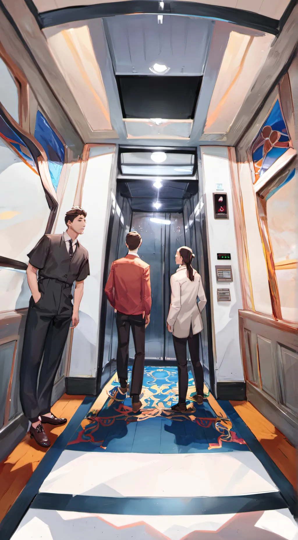 ai character: Random elevator  background