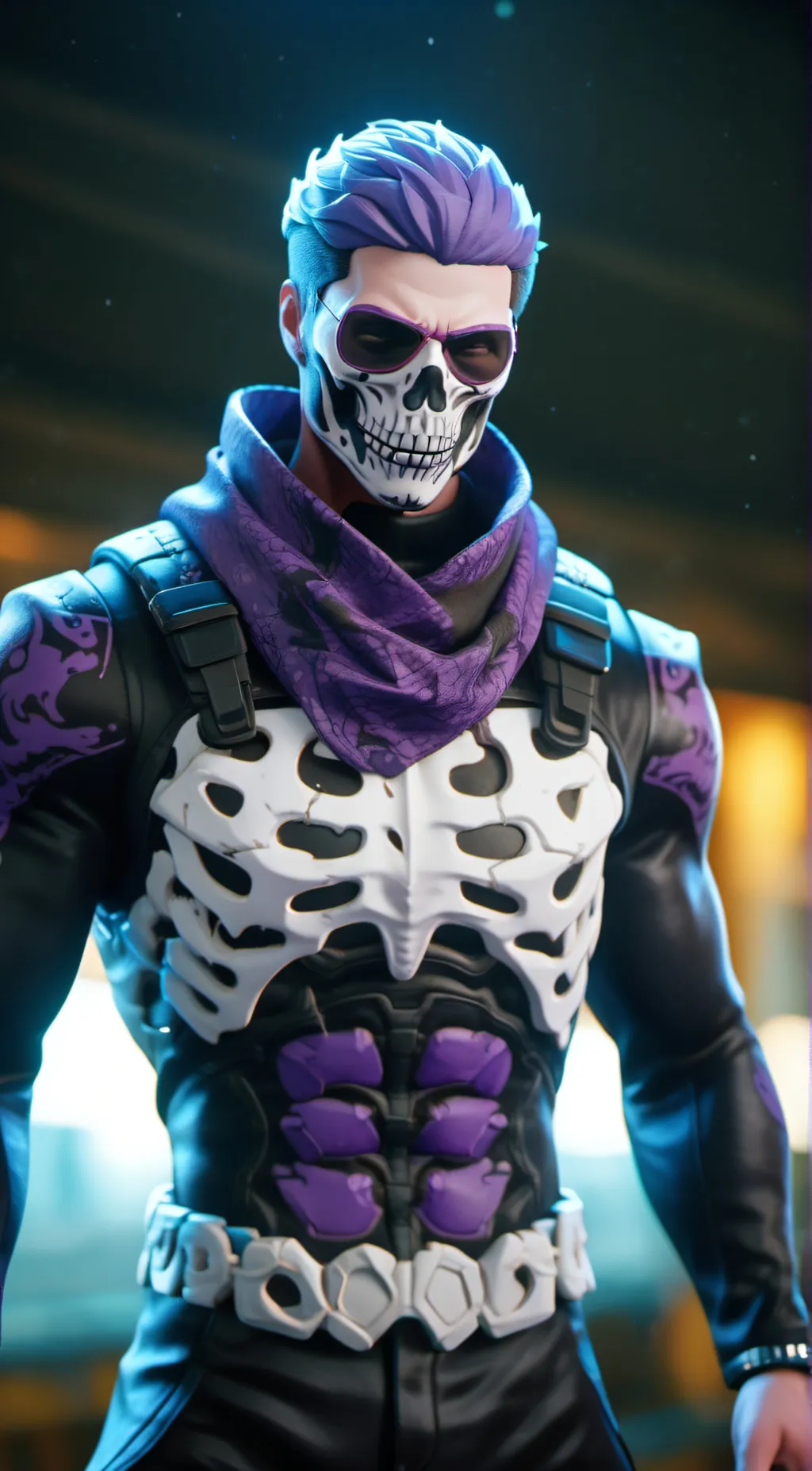 ai character: Human skull troper background