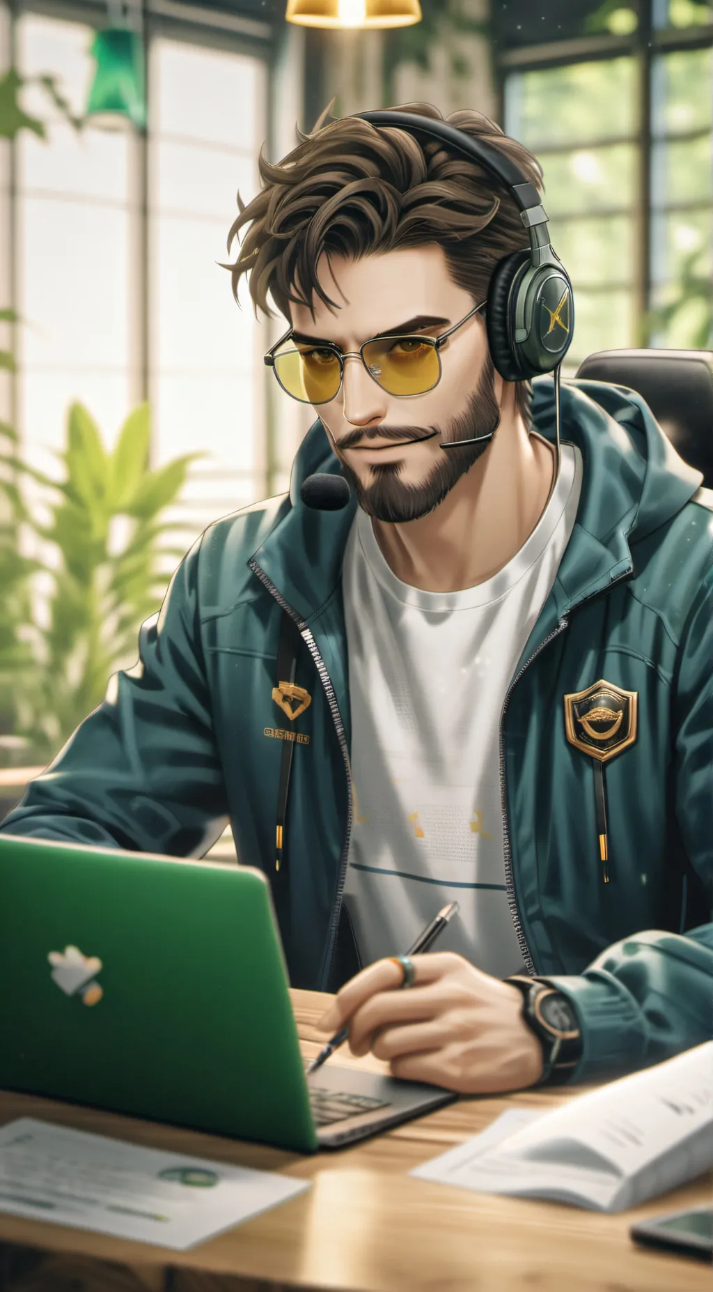 ai character: Coach Ghosty  background