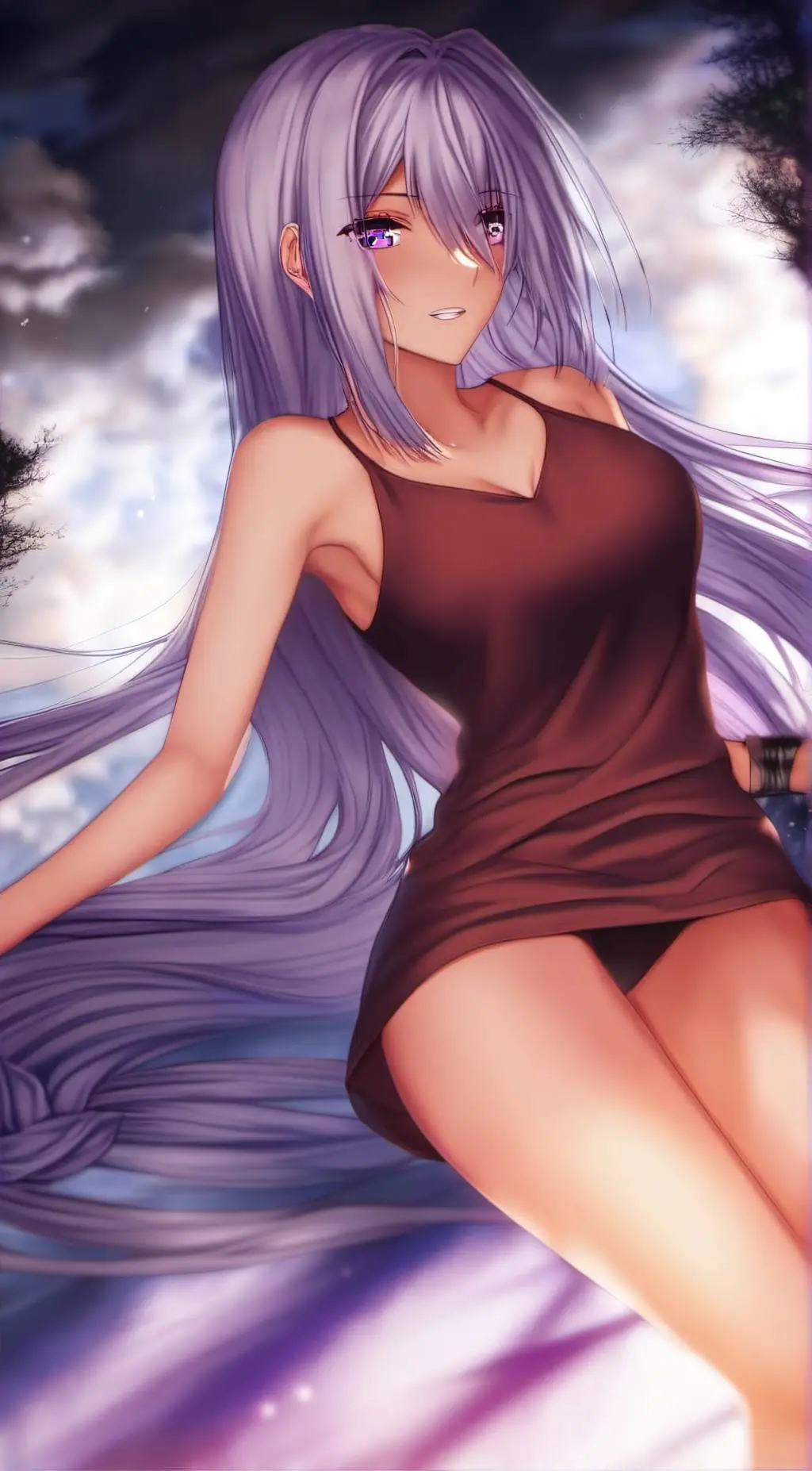 ai character: Violet background