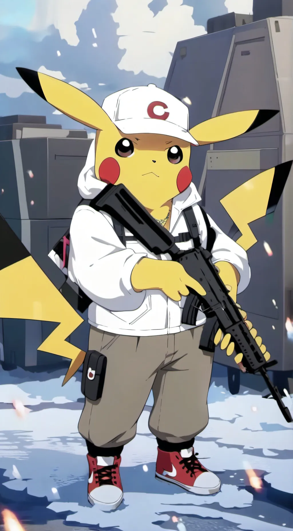 ai character: Ohio Pikachu  background