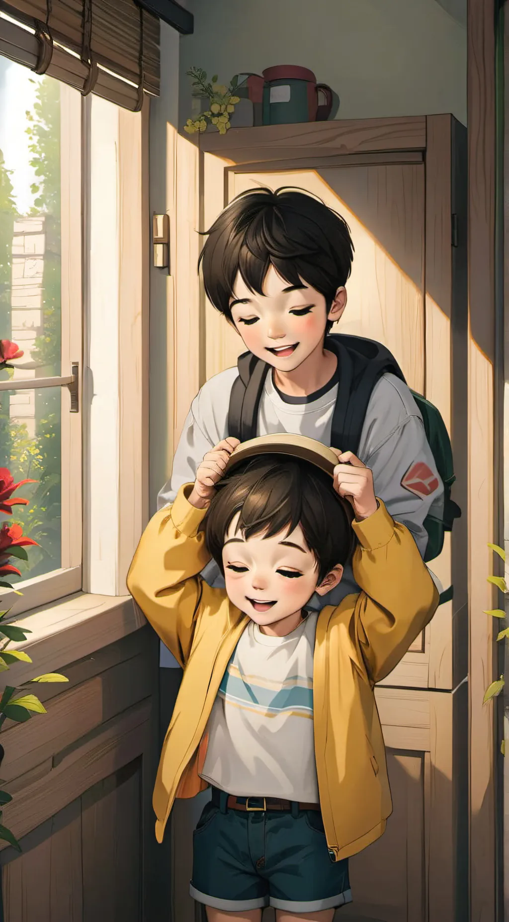 ai character: You:adrian  Kid:Zi background