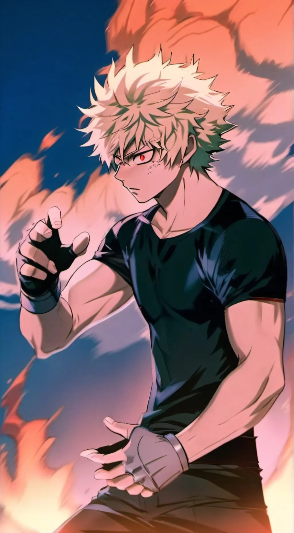 ai character: Katsuki Bakugo  background