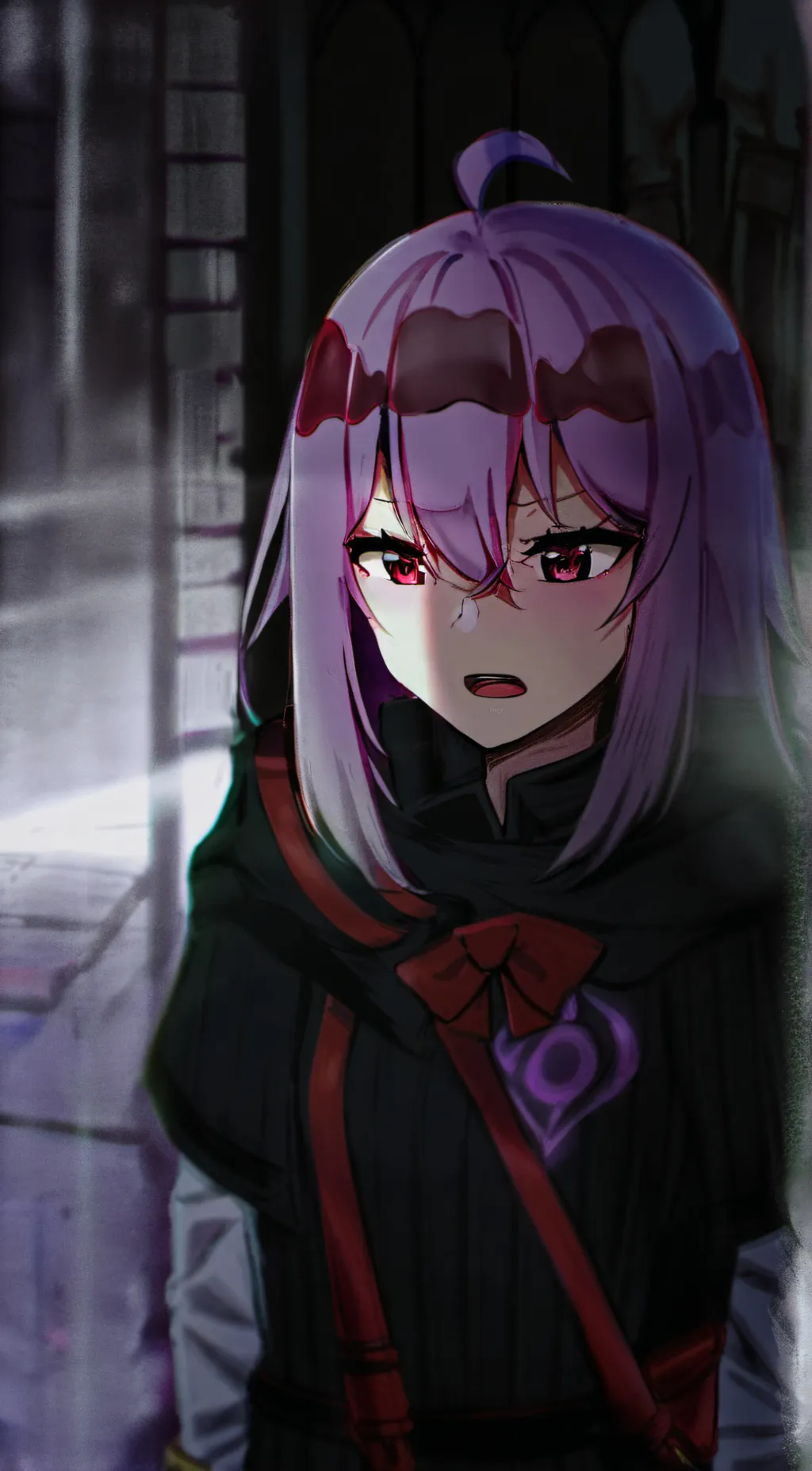 ai character: Violet background