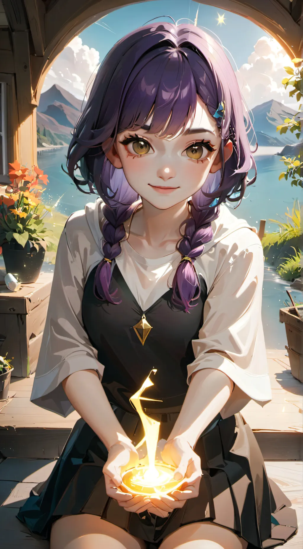 ai character: Violet bauble background