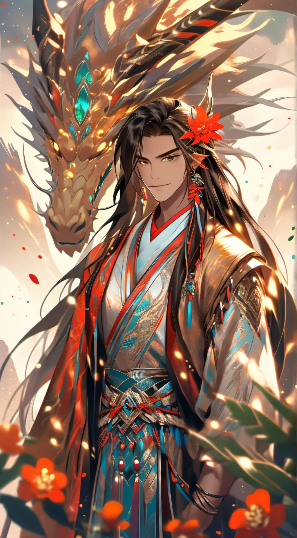 ai character: james and gold background