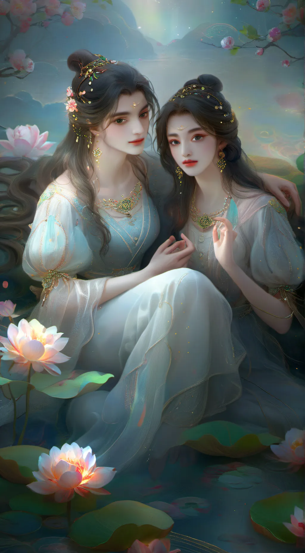 ai character: Ella and Ariel background