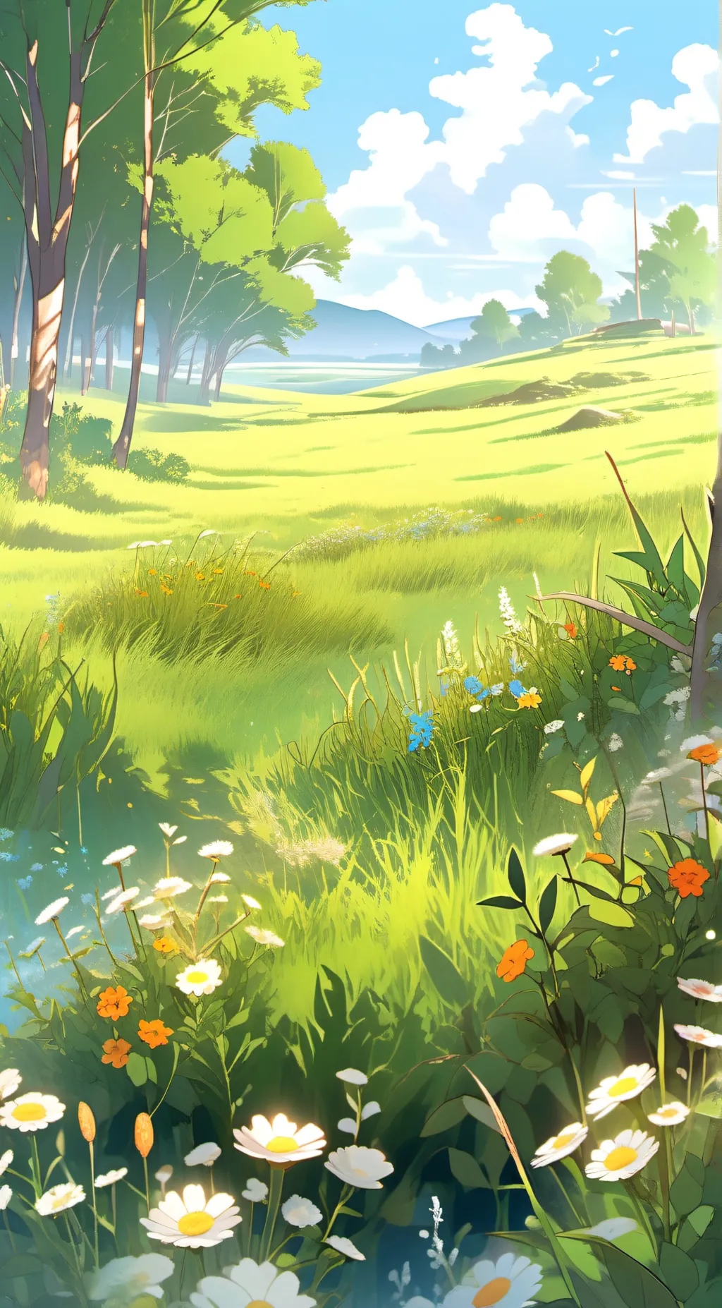 ai character: grass background