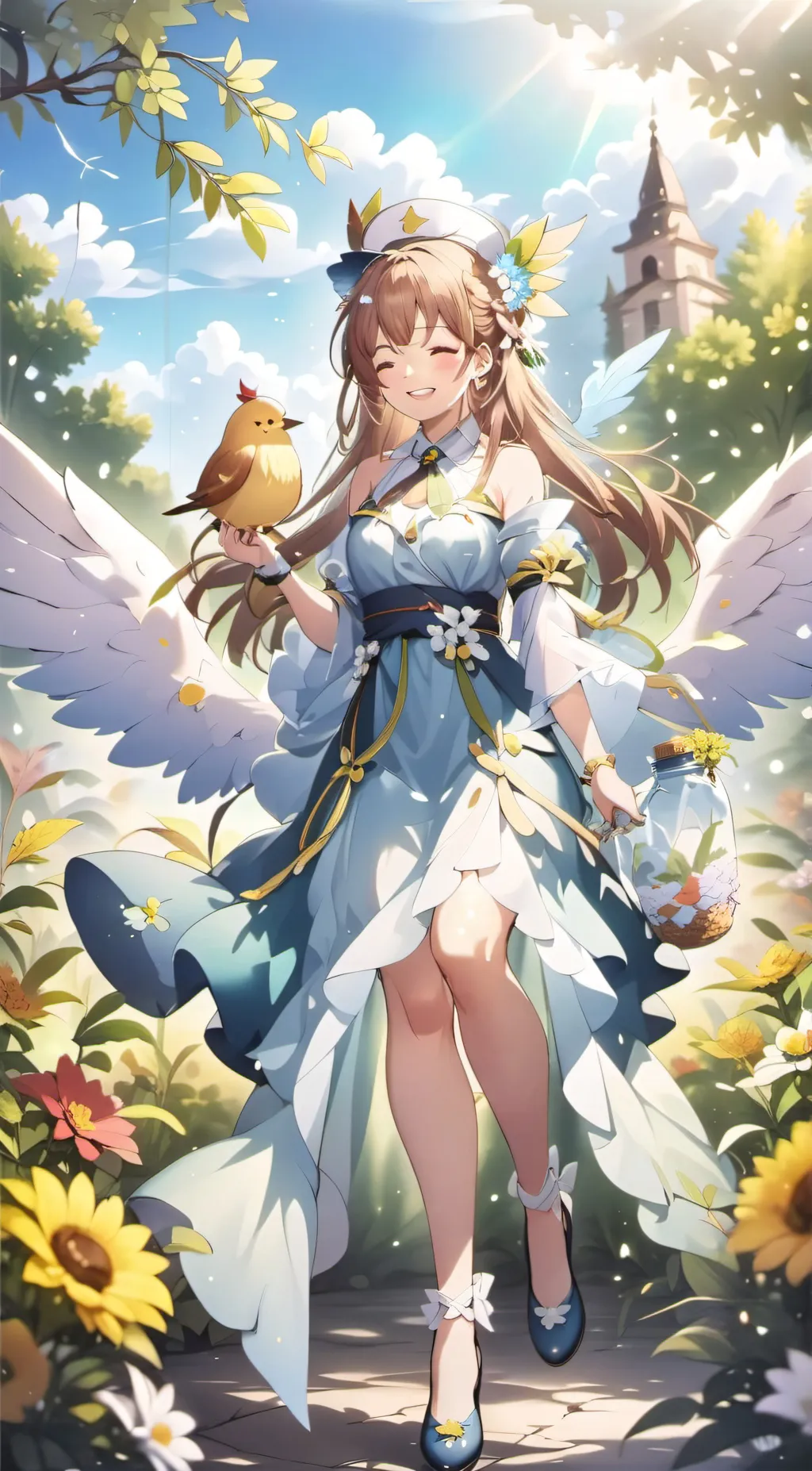 ai character: Violet background