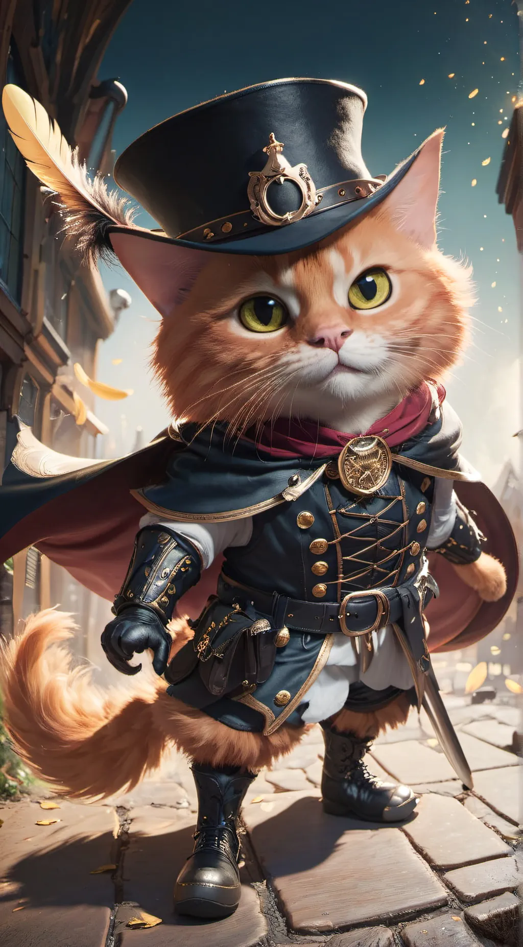 ai character: Puss in boots  background