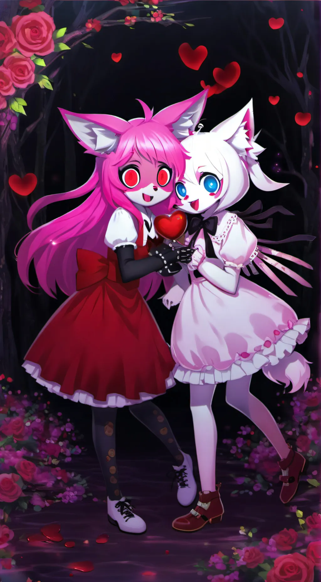 ai character: foxy and mangle background