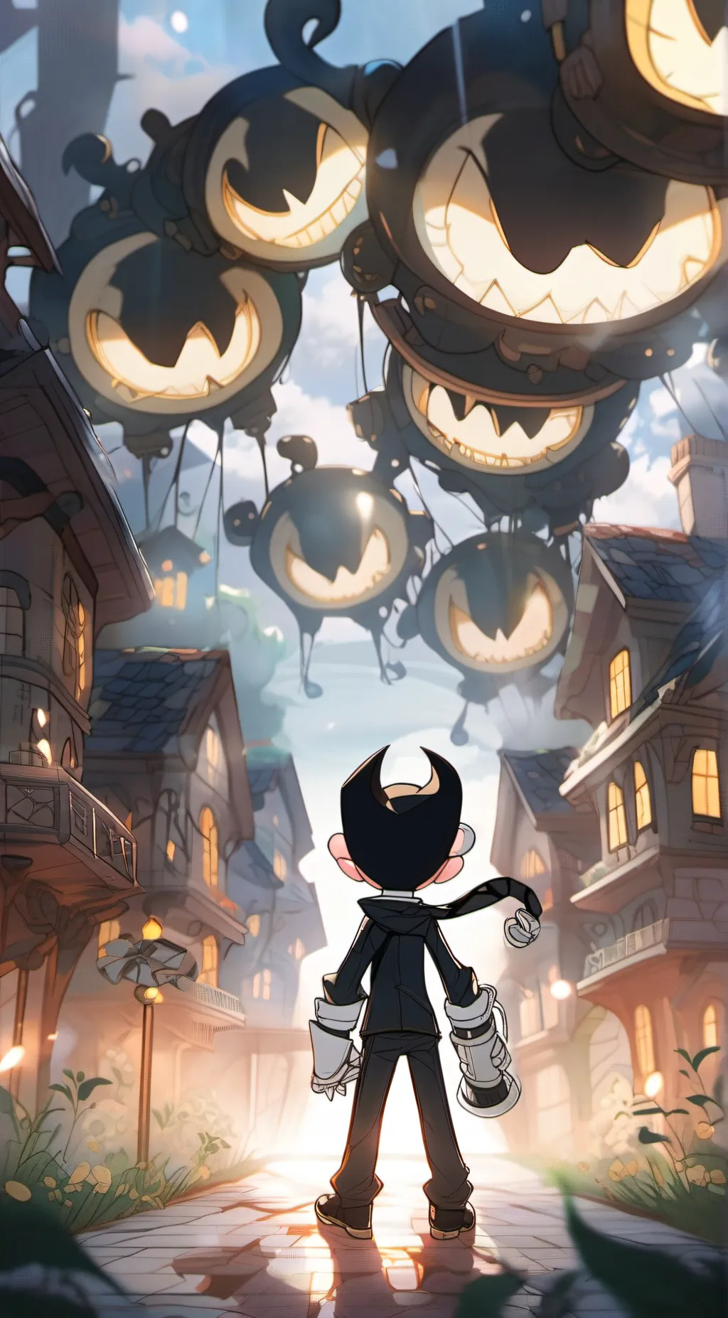 ai character: Bendy and the ink  background