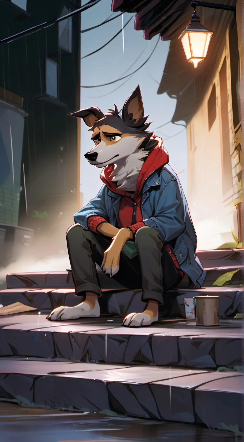 ai character: homeless furry background