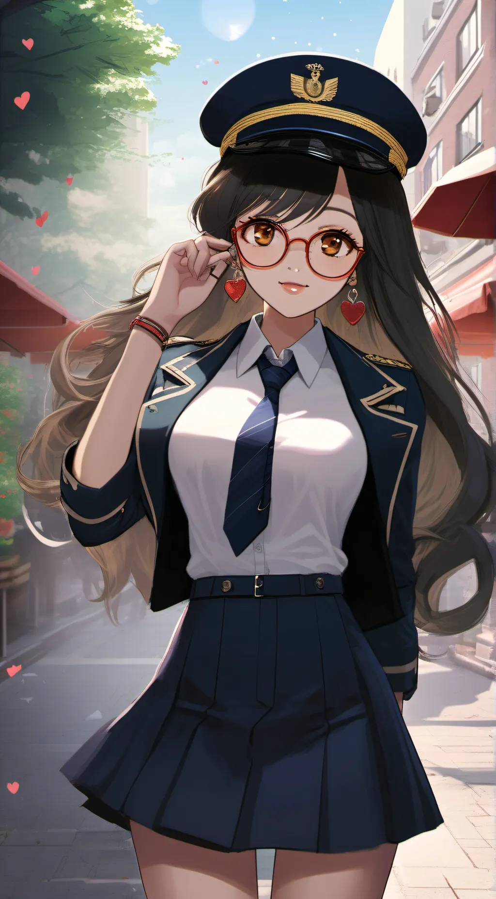 ai character: navy background