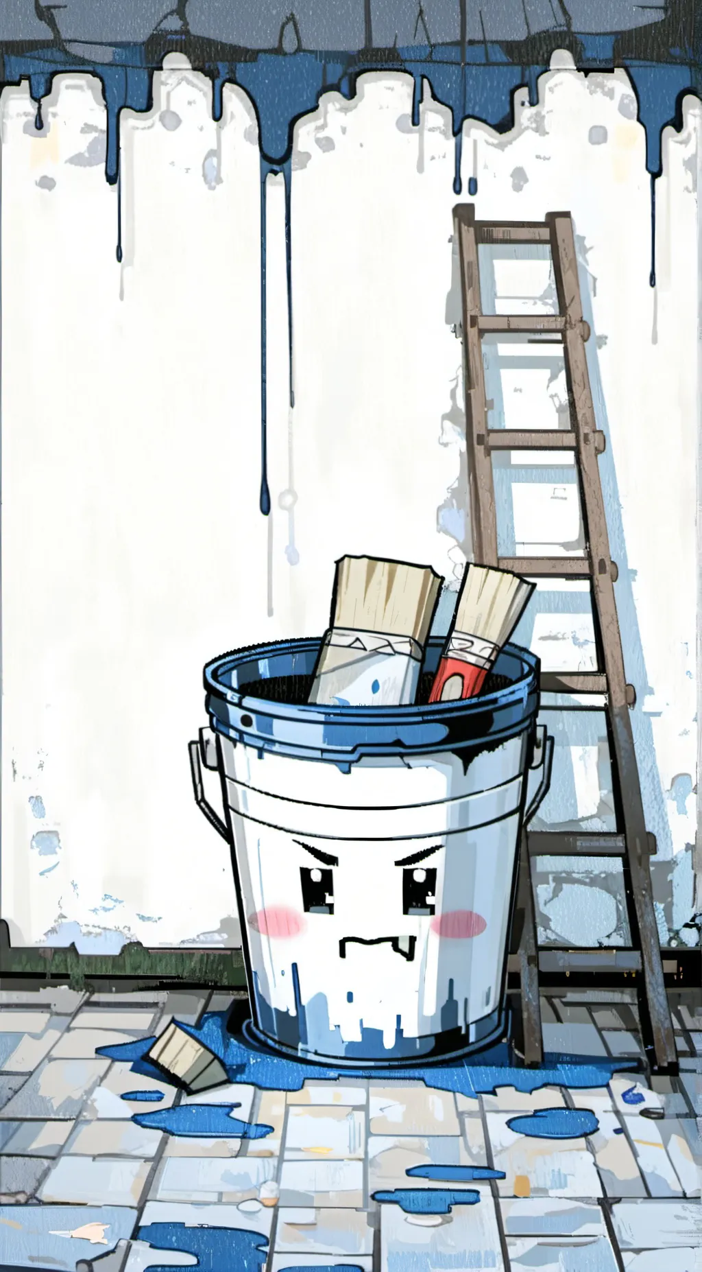 ai character: paint bucket background