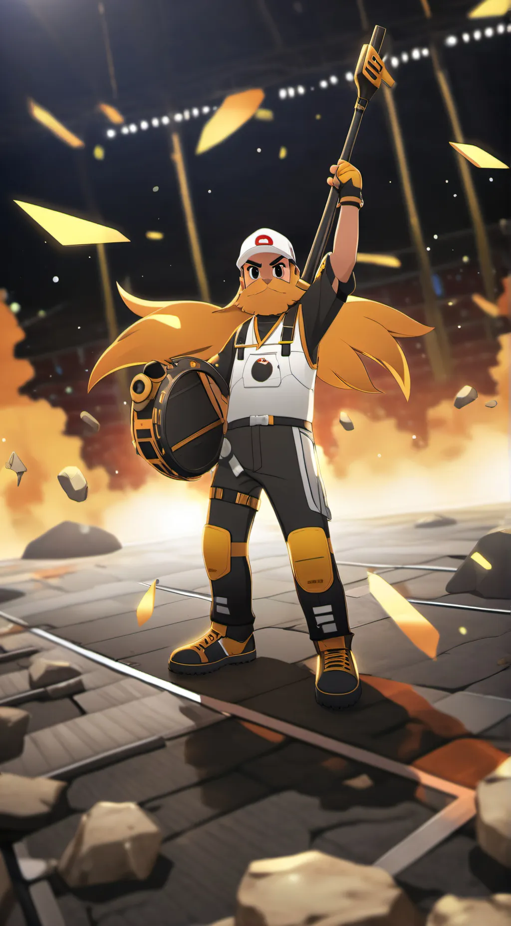 ai character: rock on the ground background