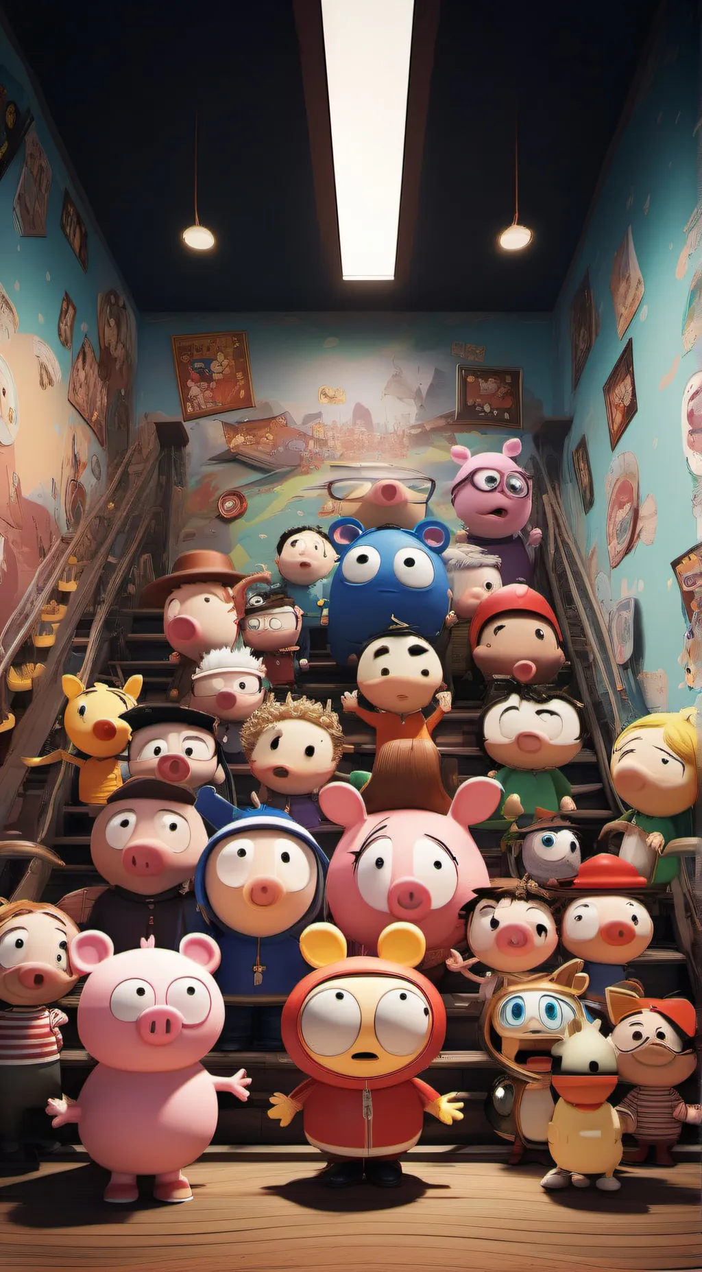 ai character: In a cartoon background