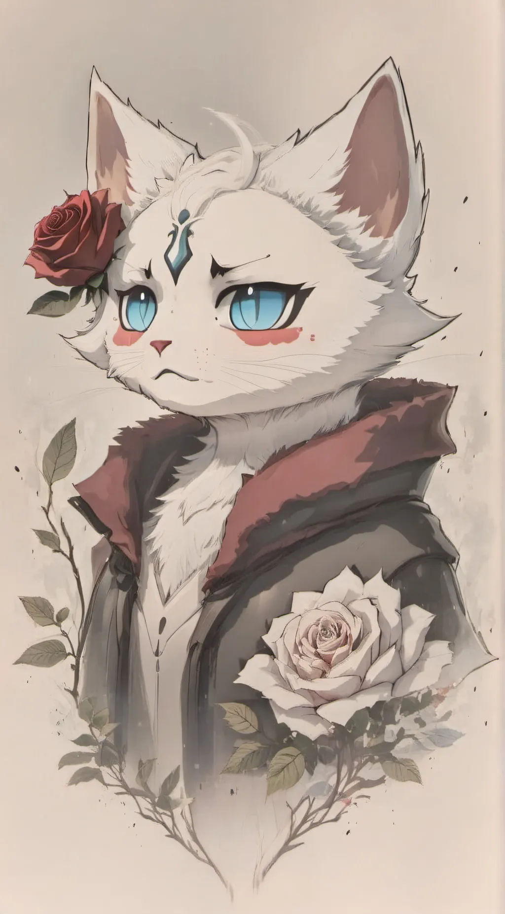 ai character: FLOWE THEWOLF.CHT background