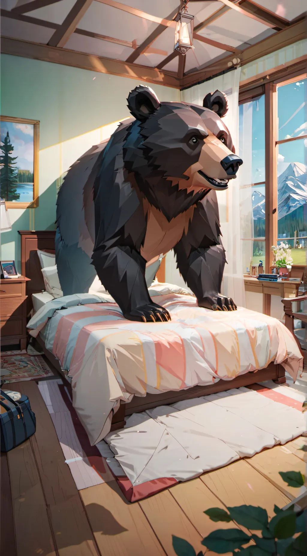 ai character: Violet background