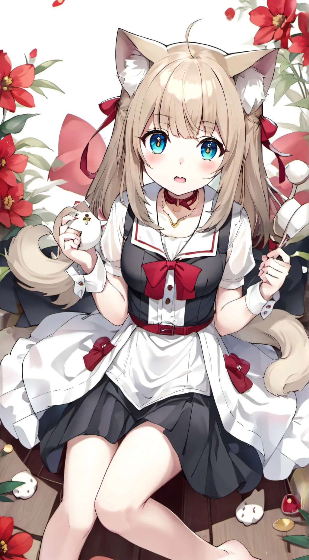 ai character: Osakana neko background