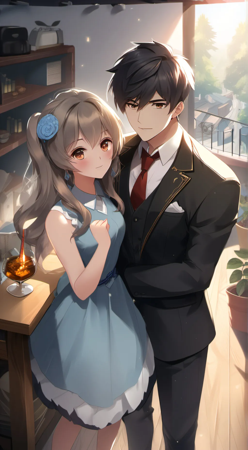 ai character: bella and Mike background