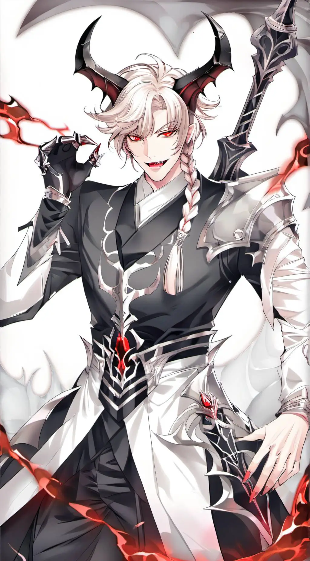 ai character: levi crimson background