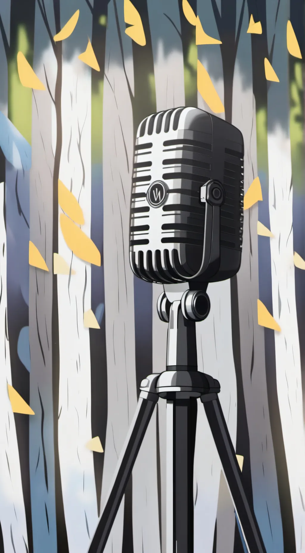 ai character: Microphone  background