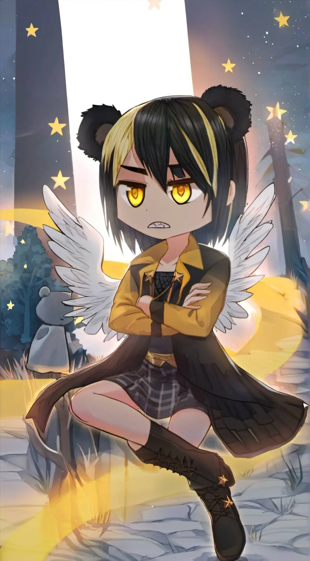 ai character: Moonlight background