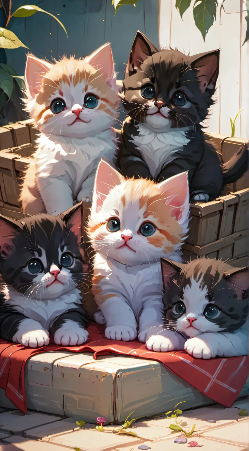 ai character: Ur newborn kittens background
