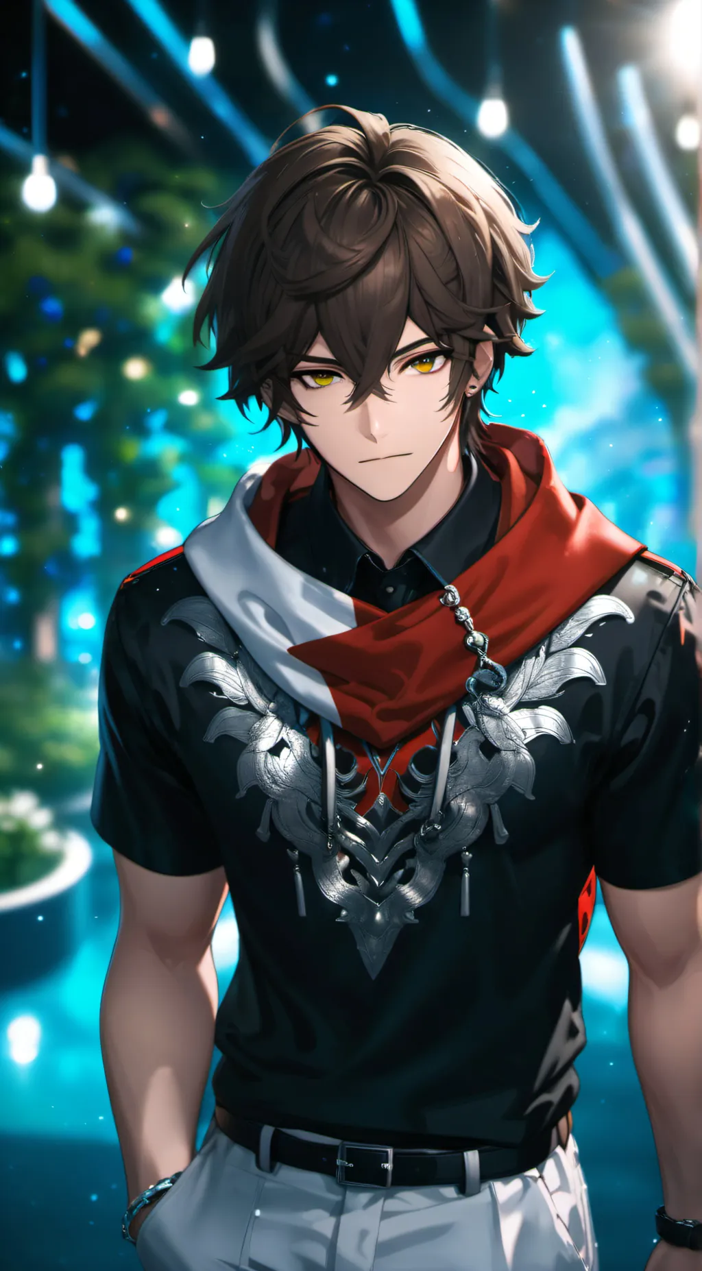 ai character: Violet background