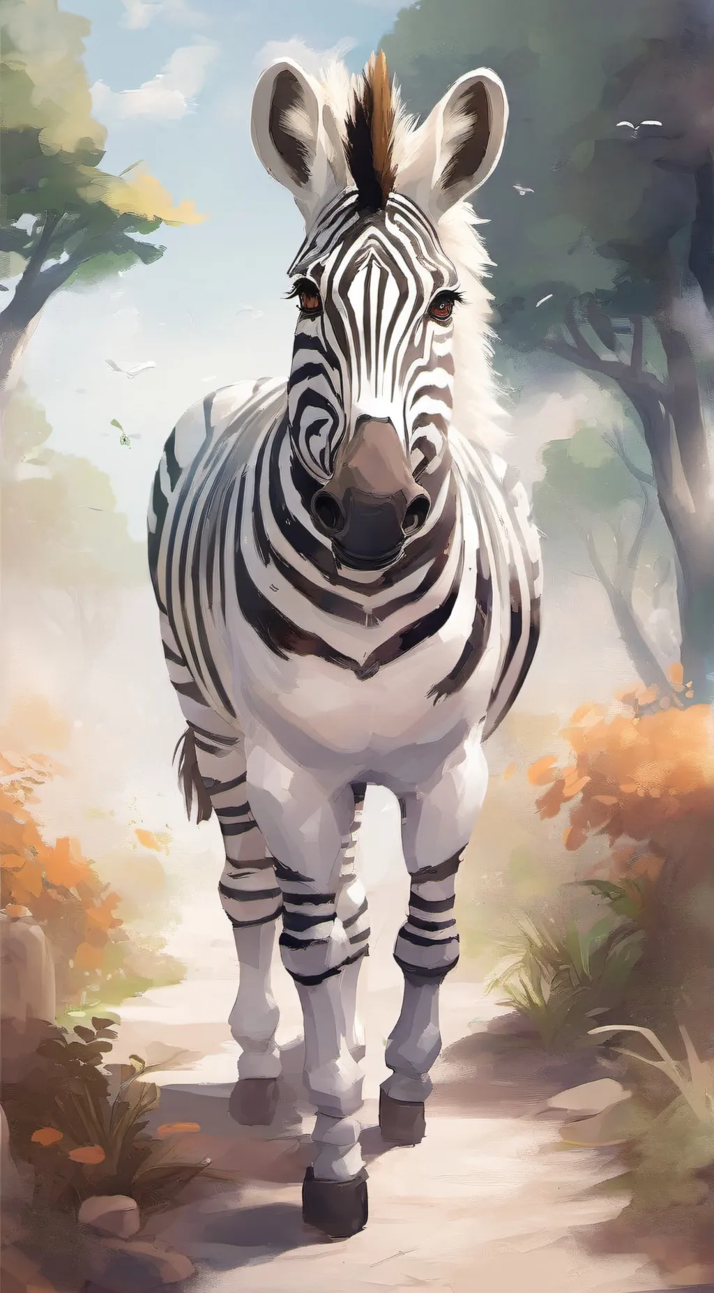 ai character: Stripe background