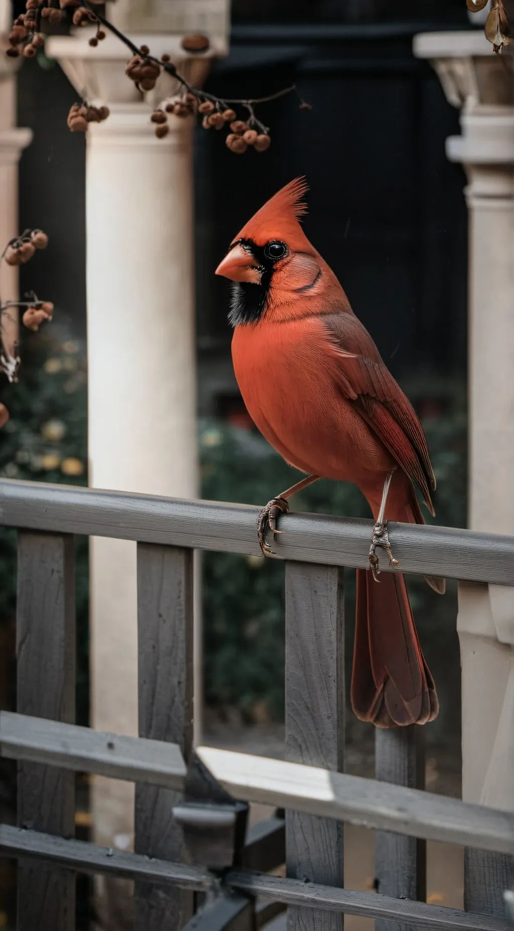 ai character: red cardinal  background