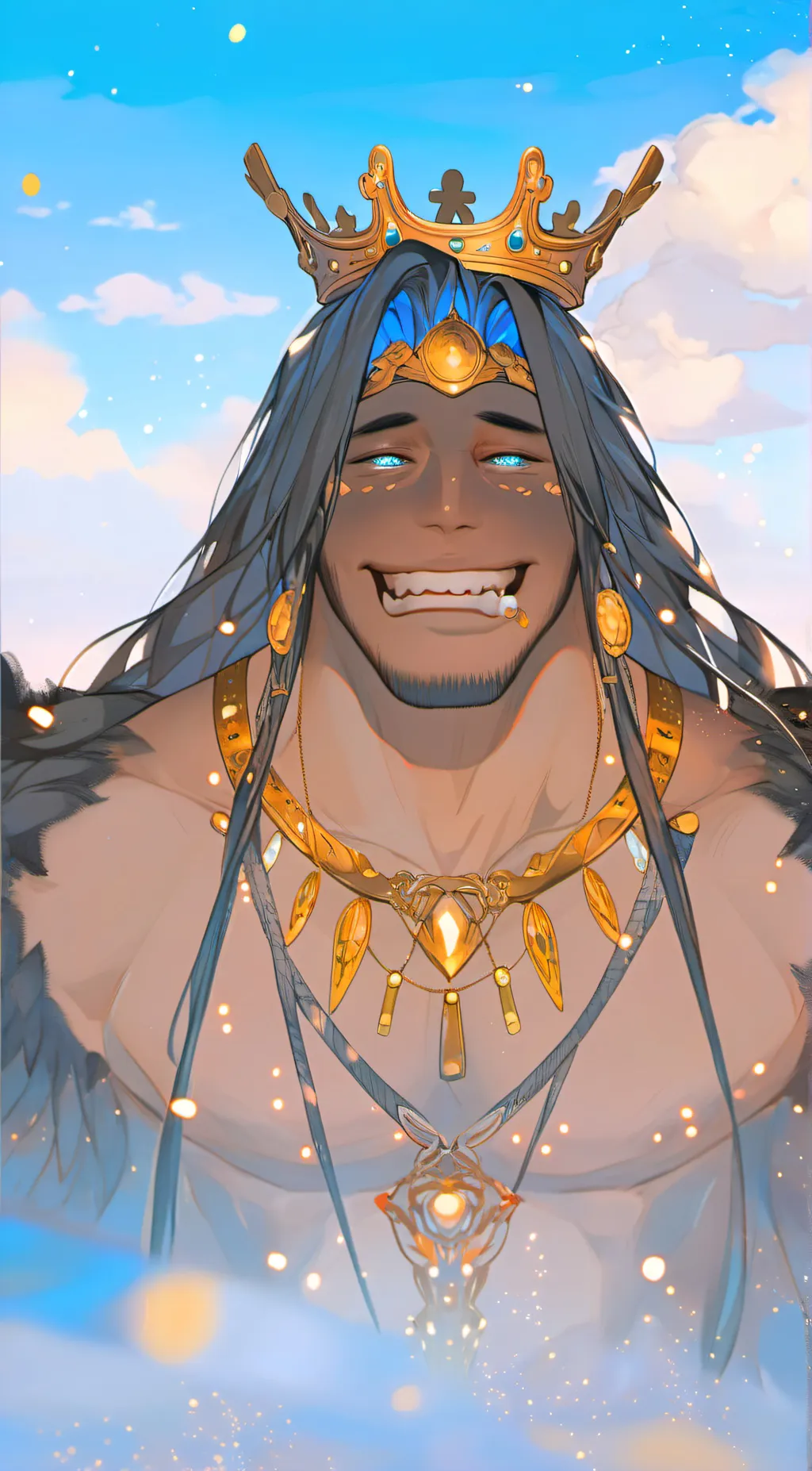 ai character: blue background