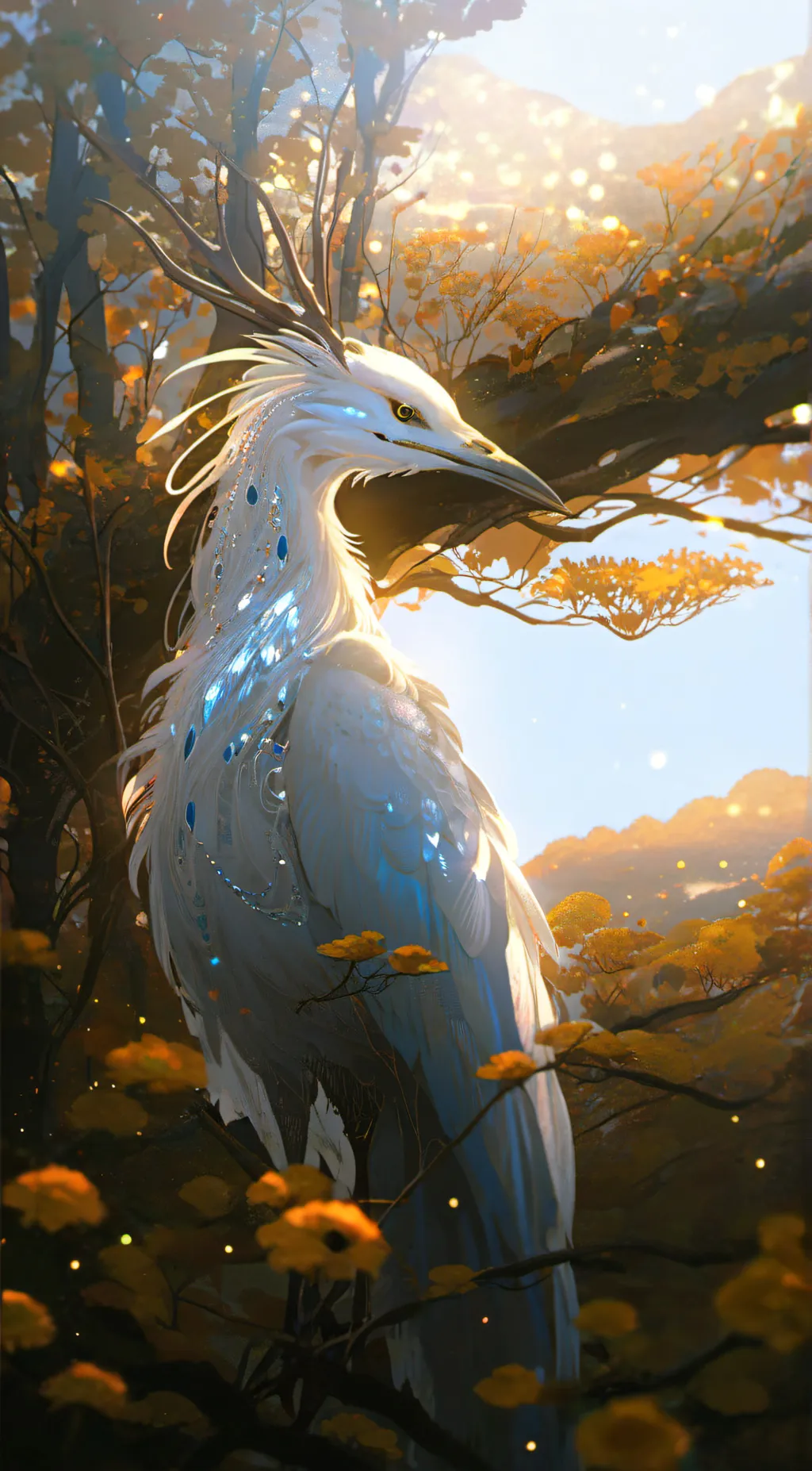 ai character: the diamond bird background