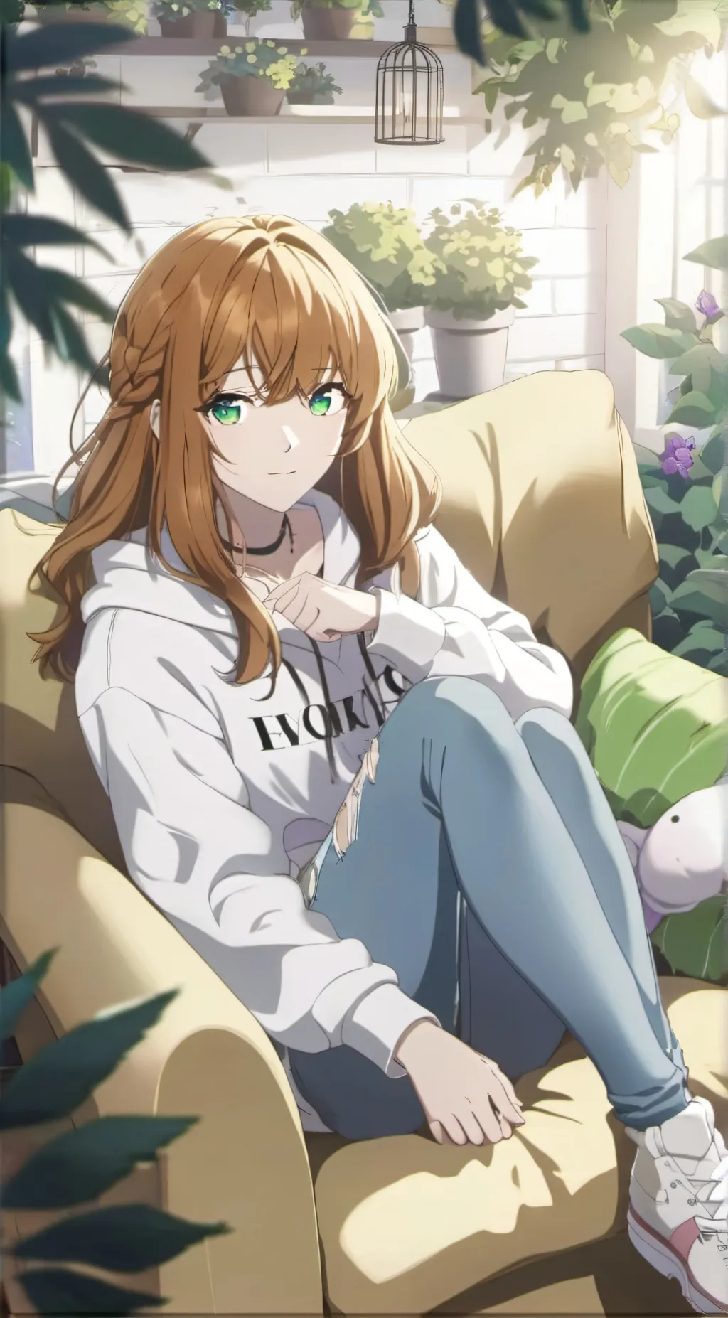 ai character: Ashley  background