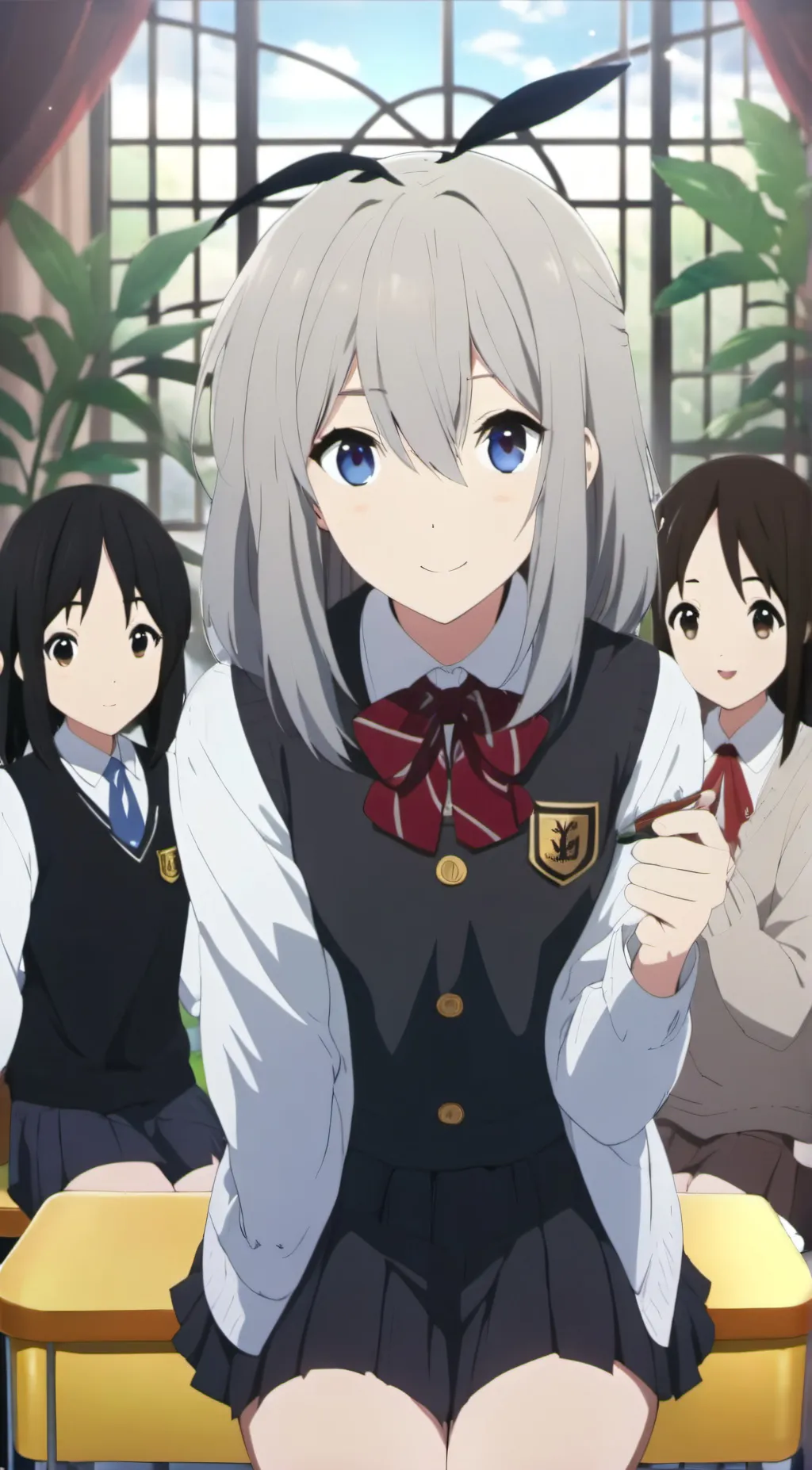 ai character: school girls background