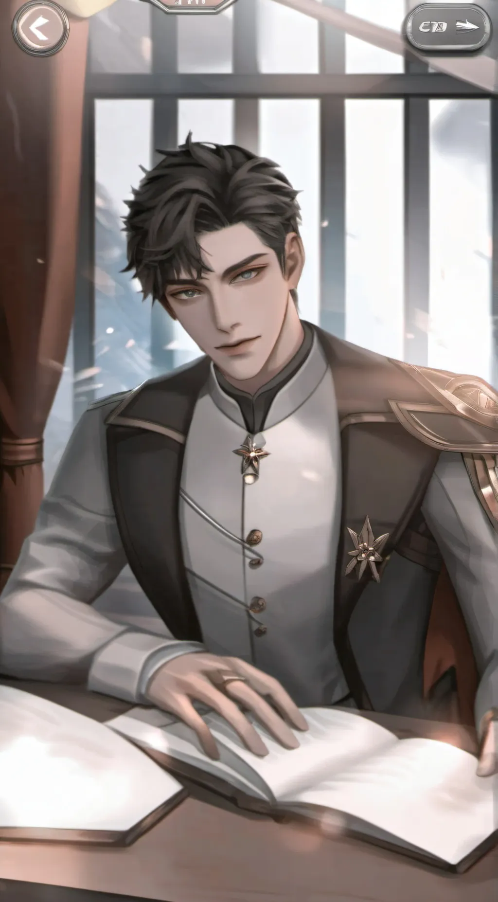 ai character: Rhys Meyers  background