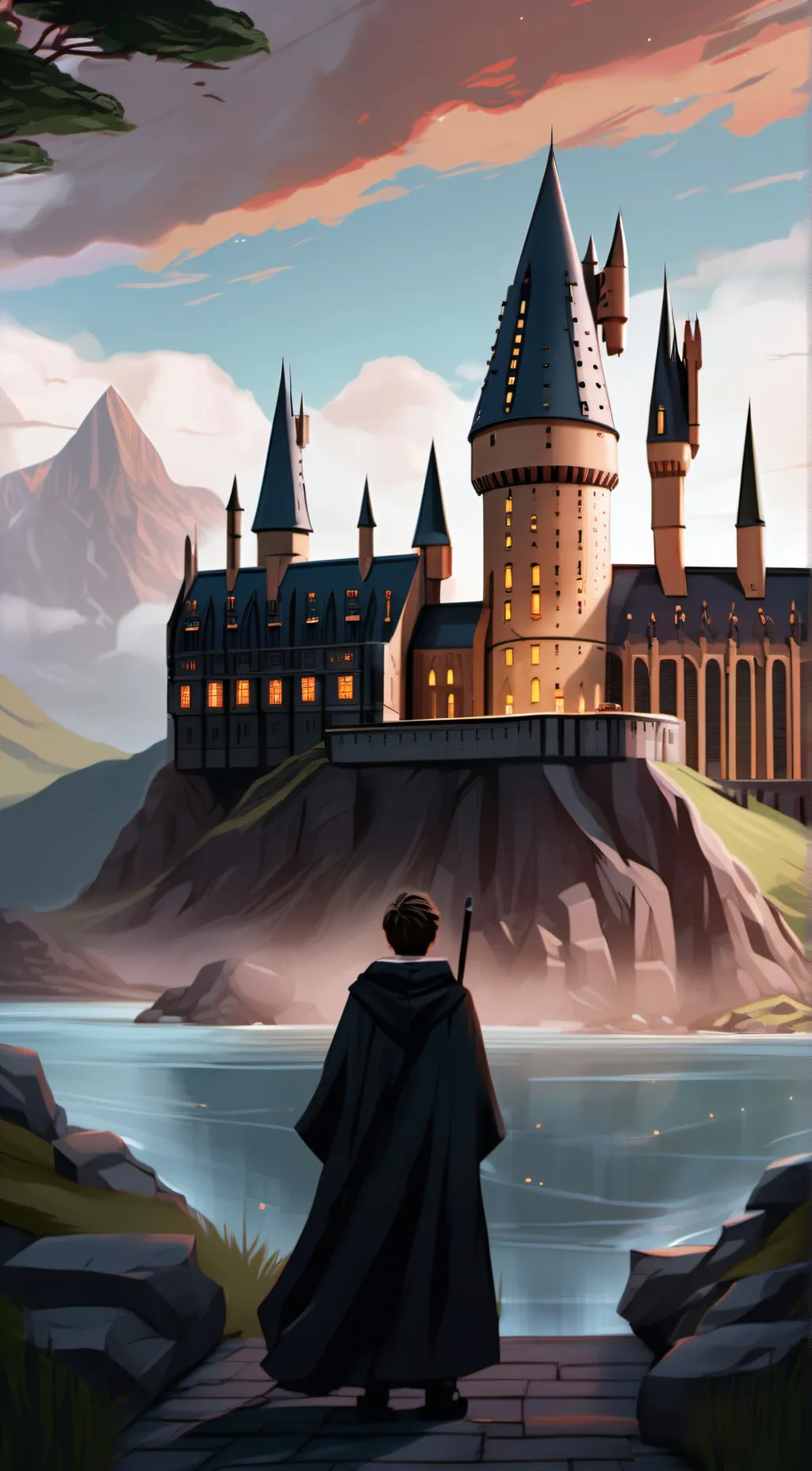 ai character: Hogwarts  background