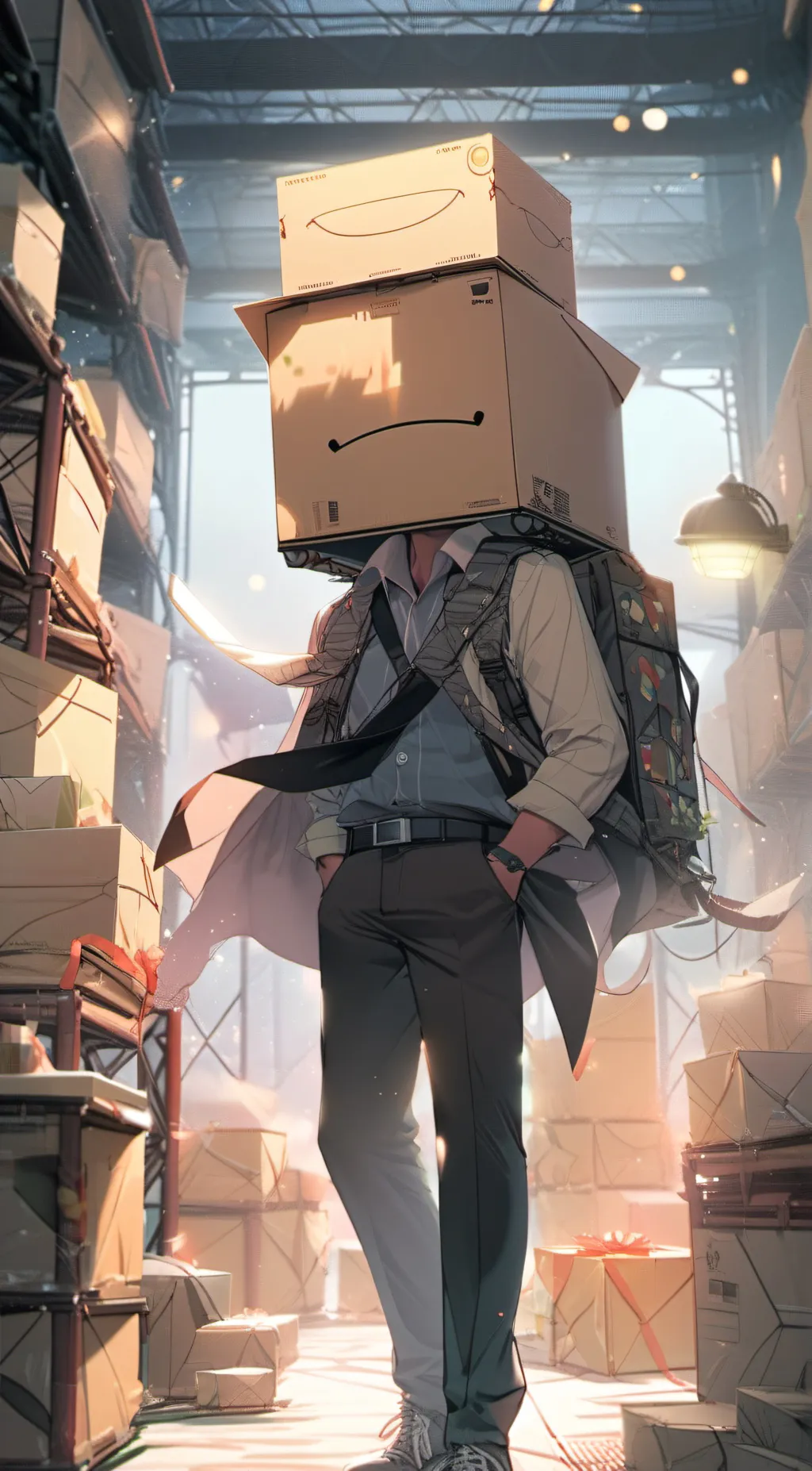 ai character: BOX MAN Animation background