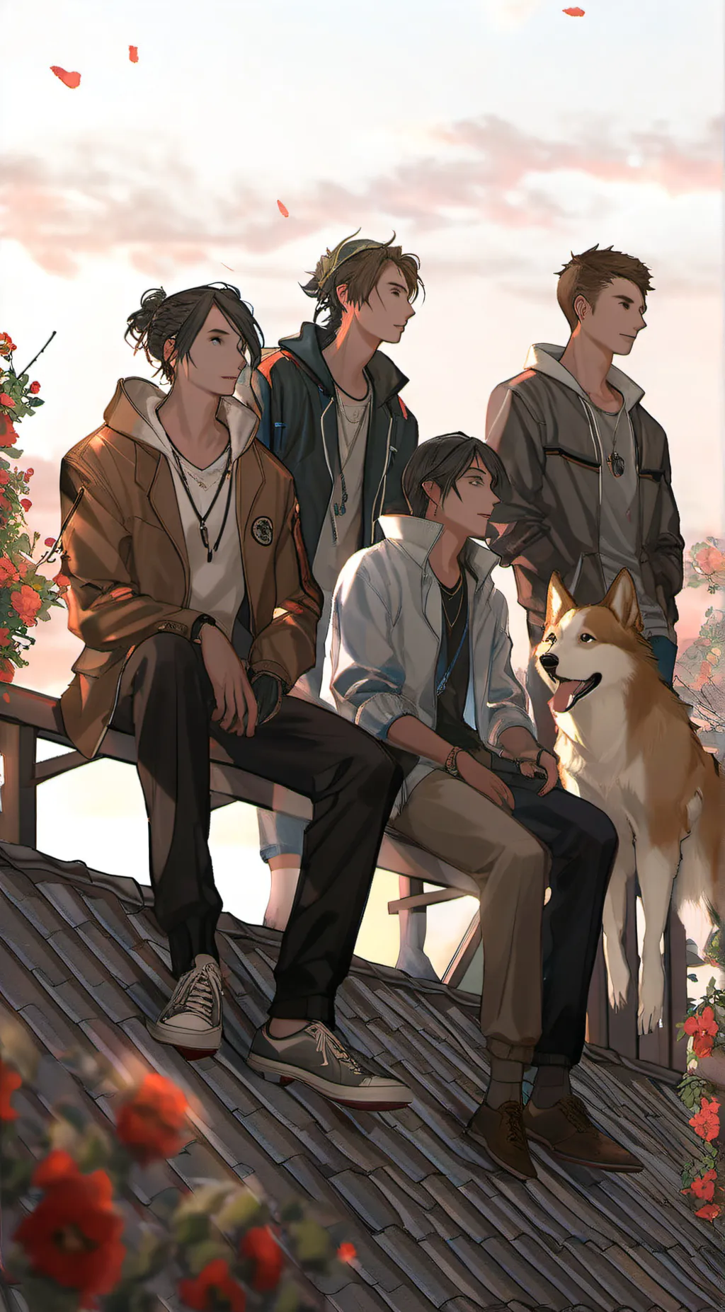 ai character: Rooftop Friends background