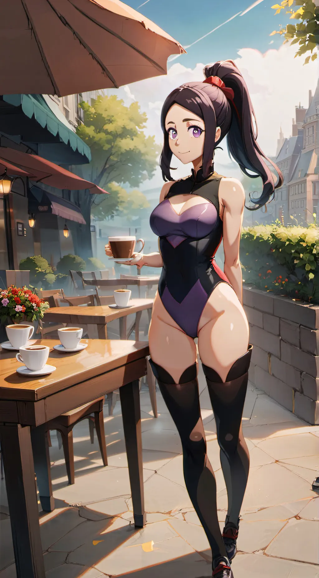 ai character: Akari (cafe) background